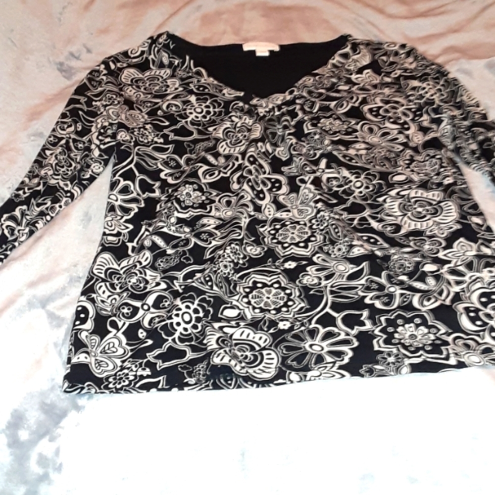 Charter Club Black and White Pullover Top.